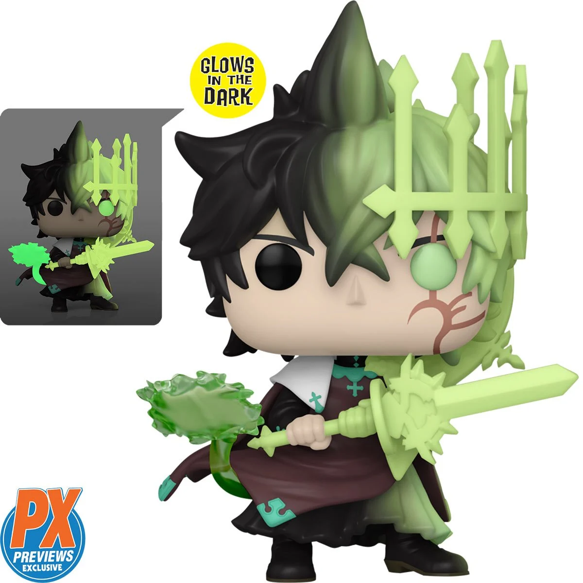 Black Clover Wave 2 - Funko Pop! Vinyl Figure - Common Bundle Plus Yuno (Spirit of Zephyr) GITD PX Exclusive