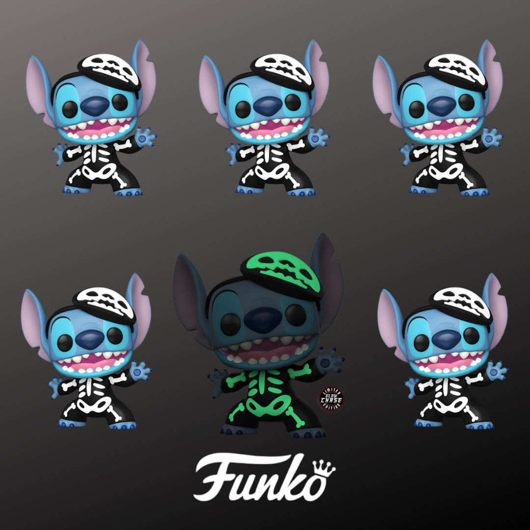 Skeleton Stitch #1234 - Disney Lilo & Stitch - Funko Pop! Vinyl Figure - Entertainment Earth Exclusive - Guaranteed Chase Bundle